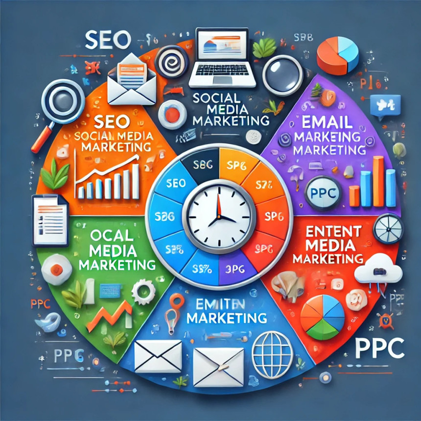 The main components of digital marketing, visualized.