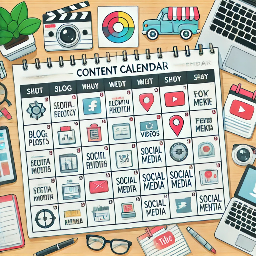 Plan your content marketing strategy with a detailed content calendar.